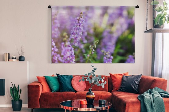 Tapisserie La lavande - Gros plan de lavande entière dans un champ Tapisserie en coton 180x120 cm - Tapisserie avec photo XXL / Groot format!