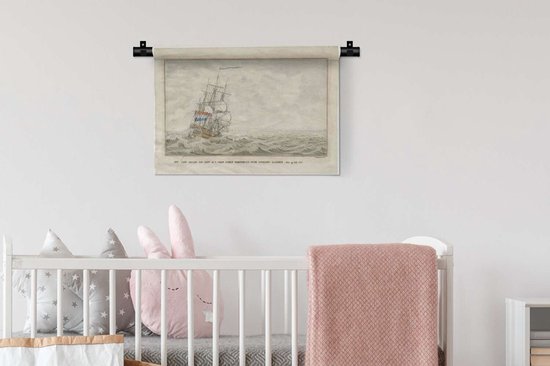 Peintures Tapisserie COV - Le navire Woestduin se coince sur le Noorderrassen - Peinture de Cornelis de Jonker Tapisserie coton 60x40 cm - Tapisserie avec photo