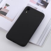 Schokbestendig Solid Color Liquid Silicone Feel TPU Case voor iPhone XR (zwart)
