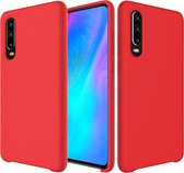 Effen kleur vloeibare siliconen dropproof beschermhoes voor Huawei P30 (rood)