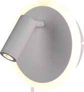 LED Wandlamp - Iona Jodan - 7W - Warm Wit 3000K - Rond - Mat Wit - Aluminium