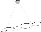 LED Hanglamp - Hangverlichting - Sintrus - 45W - Natuurlijk Wit 4000K - Mat Zwart - Aluminium