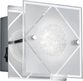 LED Wandlamp - Wandverlichting - Iona Mura - GU10 Fitting - Warm Wit 3000K - 1-lichtpunt - Vierkant - Mat Chroom - Aluminium