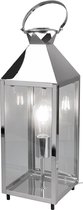 LED Tafellamp - Tafelverlichting - Iona Fala XL - E27 Fitting - Rechthoek - Mat Chroom - Aluminium