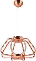 LED Hanglamp - Phoena - Industrieel - 38W - Natuurlijk Wit 4000K - Ovaal - Mat Koper Aluminium