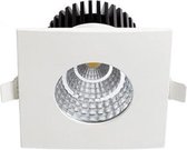 LED Spot - Inbouwspot - Vierkant 6W - Waterdicht IP65 - Natuurlijk Wit 4200K - Mat Wit Aluminium - 90mm