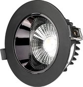 LED Spot - Inbouwspot - Nivra Coba - 10W - Warm Wit 3000K - Rond - Mat Zwart - Aluminium