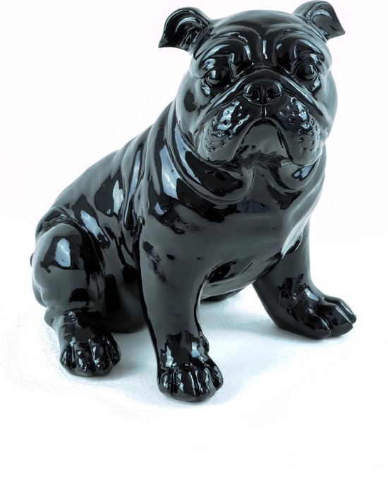 Sculpture Bulldog Anglais Petit Assis Noir - Sculpture Décorative - Chien |  bol.com