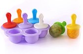 Siliconen mini ijs pops ijs bal lolly maker popsicle mallen baby diy voedingssupplement tool (Lichtpaars)