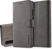 Voor Huawei P20 LC.IMEEKE kalfsleer horizontale flip lederen tas, met houder & kaartsleuven & portemonnee (grijs)