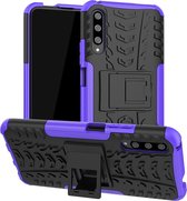 Voor Huawei Honor 9X Pro Tire Texture TPU + PC schokbestendig hoesje met houder (paars)