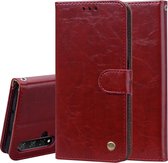 Business Style Oil Wax Texture Horizontal Flip Leather Case voor Huawei Honor 20, met houder & kaartsleuven & portemonnee (rood)