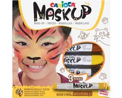 CARIOCA MASK UP "Animals" Schminkstiften - 3 kleuren (Bruin/Oker/Zwart) - Kindergrime - Uitwasbaar
