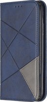 Apple iPhone 11 Hoesje - Mobigear - Rhombus Slim Serie - Kunstlederen Bookcase - Blauw - Hoesje Geschikt Voor Apple iPhone 11