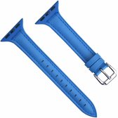 Voor Apple Watch Series 5 & 4 40mm / 3 & 2 & 1 38mm siliconen + lederen vervangende horlogeband (blauw)