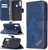 Voor Huawei P Smart Z Bijpassende kleur Krokodiltextuur Horizontale flip PU lederen tas met houder & kaartsleuven en portemonnee (blauw)