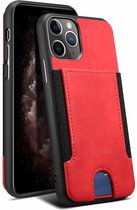 Voor iPhone 11 Pro Max H10 TPU + PU lederen anti-val beschermhoes met kaartsleuf (rood)