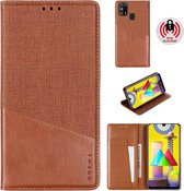 Voor Samsung Galaxy M31 MUXMA MX109 Horizontale Flip lederen tas met houder & kaartsleuf & portemonnee (bruin)