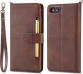 Voor iPhone 6 Plus / 7 Plus / 8 Plus Multifunctionele afneembare magnetische horizontale flip lederen tas met kaartsleuven en houder & portemonnee en fotolijst (koffie)