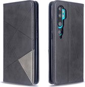 Voor Xiaomi CC9 Pro Rhombus Texture Horizontal Flip Magnetische lederen tas met houder en kaartsleuven (zwart)