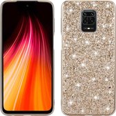 Voor Geschikt voor Xiaomi Redmi Note 9 Pro Glitterpoeder schokbestendige TPU beschermhoes (goud)