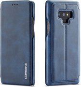 Voor Galaxy Note 9 Hon Ancient Series lederen tas met kaartsleuven en houder en portemonnee (blauw)