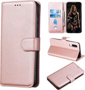 Voor Xiaomi Mi CC9 / Mi A3 Lite Klassieke kalfsleer Horizontale flip PU lederen tas, met houder & kaartsleuven & portemonnee (rose goud)