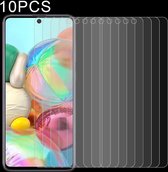Voor Galaxy A71 10 PCS 0.26mm 9H Oppervlaktehardheid 2.5D Explosieveilig Gehard Glas Niet-volledige schermfilm
