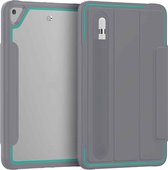 Voor iPad Mini 5/4 Acryl + TPU Horizontale Flip Smart Leather Case met Drievoudige Houder & Pen Slot & Wakker / Slaapfunctie (Lichtblauw + Grijs)