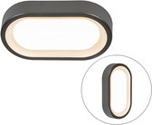 QAZQA Ginny - Moderne LED Plafondlamp voor buiten - 1 lichts - L 245 mm - Antraciet - Buitenverlichting