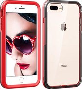 2 in 1 TPU + pc effen kleurencombinatiehoes voor iPhone 6/7/8 (rood + zwart)