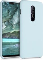 kwmobile telefoonhoesje geschikt voor OnePlus 6 - Hoesje met siliconen coating - Smartphone case in cool mint