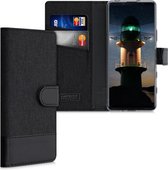 kwmobile telefoonhoesje voor Sony Xperia 5 II - Hoesje met pasjeshouder in antraciet / zwart - Case met portemonnee