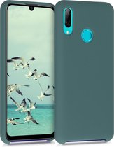 kwmobile telefoonhoesje voor Huawei P Smart (2019) - Hoesje met siliconen coating - Smartphone case in blauwgroen