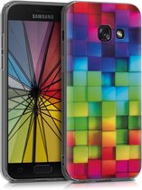 kwmobile telefoonhoesje voor Samsung Galaxy A3 (2017) - Hoesje voor smartphone in meerkleurig / groen / blauw - Regenboog Kusbussen design