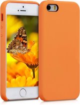 kwmobile telefoonhoesje geschikt voor Apple iPhone SE (1.Gen 2016) / iPhone 5 / iPhone 5S - Hoesje met siliconen coating - Smartphone case in fruitig oranje