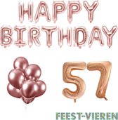 57 jaar Verjaardag Versiering Ballon Pakket Rosé Goud