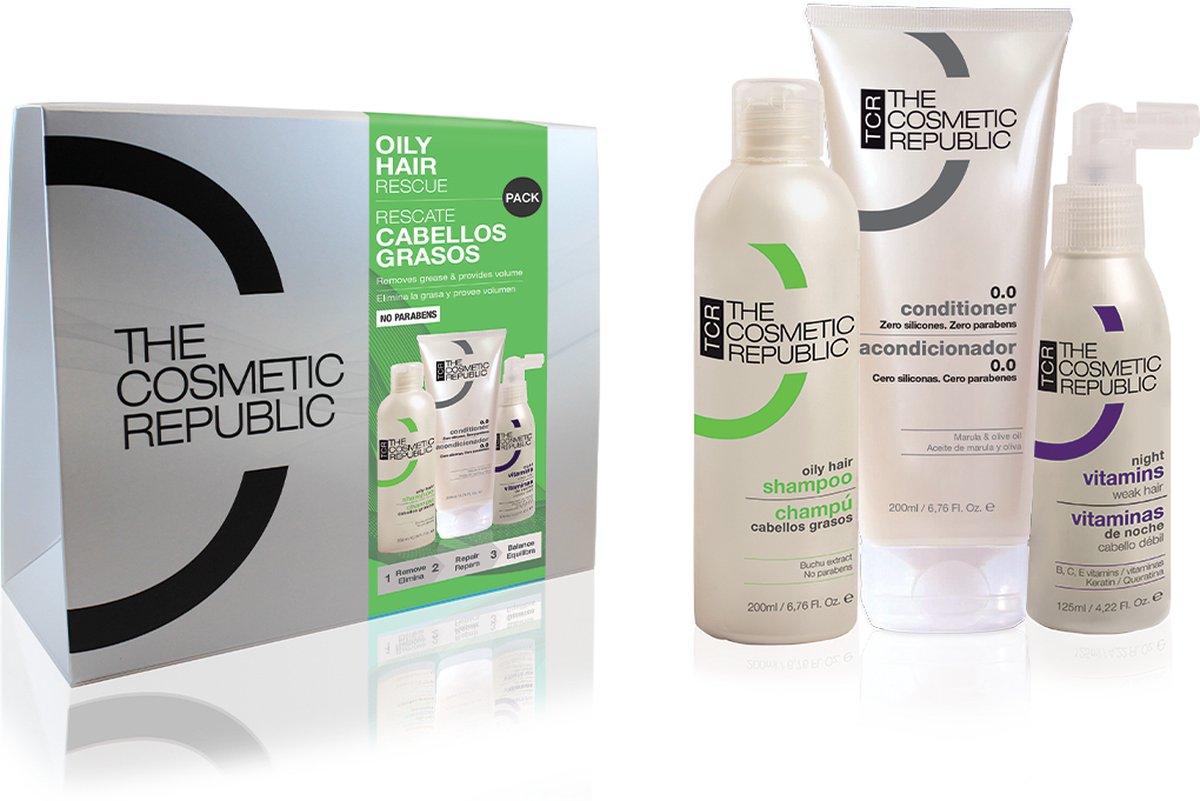 The Cosmetic Republic - Oily Hair Rescue Pack - Behandeling Voor Vet Haar