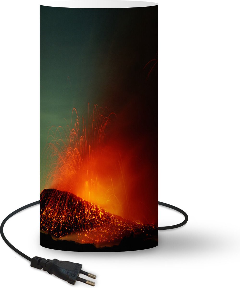 Lamp - Nachtlampje - Tafellamp slaapkamer - Vulkaan op Hawaï - 54 cm hoog - Ø24.8 cm - Inclusief LED lamp