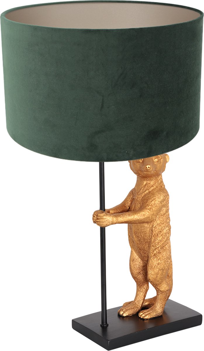 Anne Light & Home Animeux - stokstaart lamp - Ø30 cm - 50 cm - E27 - velvet groen