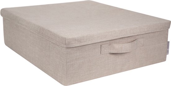 Bigso Box of Sweden Opbergbox onder bed beige Beige Stapelbaar, Decoratief, Met... bol.com