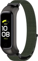 Nylon Smartwatch bandje - Geschikt voor Samsung Galaxy Fit 2 nylon bandje - groen - Strap-it Horlogeband / Polsband / Armband