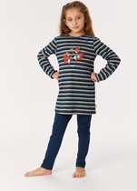 Woody pyjama meisjes/dames - multicolor gestreept - eekhoorn - 222-1-BLB-S/911 - maat 152