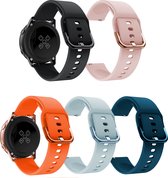 YONO Siliconen Bandjes Set 20mm - Horlogebandje geschikt voor Samsung Galaxy Watch 6 / 5 / Pro / 4 / 3 / Active 2 - Polar Ignite / Unite – Huawei - 5 Pack