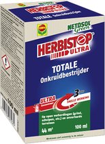Herbistop Ultra Alle Oppervlakken - ultra geconcentreerde onkruidbestijder - ook tegen mos - snelle werking 3 uur - doosje 100 ml (44 m²)