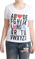 T-shirt van wit katoen met alfabetletterprint