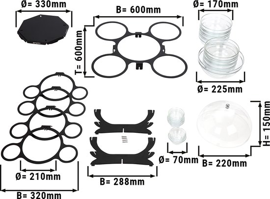 Zilverkleurige - Ronde - MR16 Fitting - 3 lichtpunten