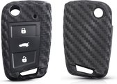 Étui de clé en carbone souple avec boutons - Étui de clé adapté pour Volkswagen Golf / Tiguan - Seat Leon / Ateca / Ibiza - Skoda Kodiaq / Octavia / Karoq - Matériau en Siliconen - Étui de clé - Accessoires de vêtements pour bébé de voiture