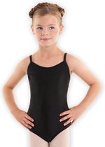 Balletpakje Meisje | Zwart | Glans lycra | Spaghettibandjes | Alista Dancer Basics Giselle | Balletpak | Maat 146 | 12 jaar