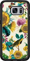 Casimoda® hoesje - Geschikt voor Samsung Galaxy S7 - Zonnebloemen / Bloemen - Zwart TPU Backcover - Bloemen - Geel